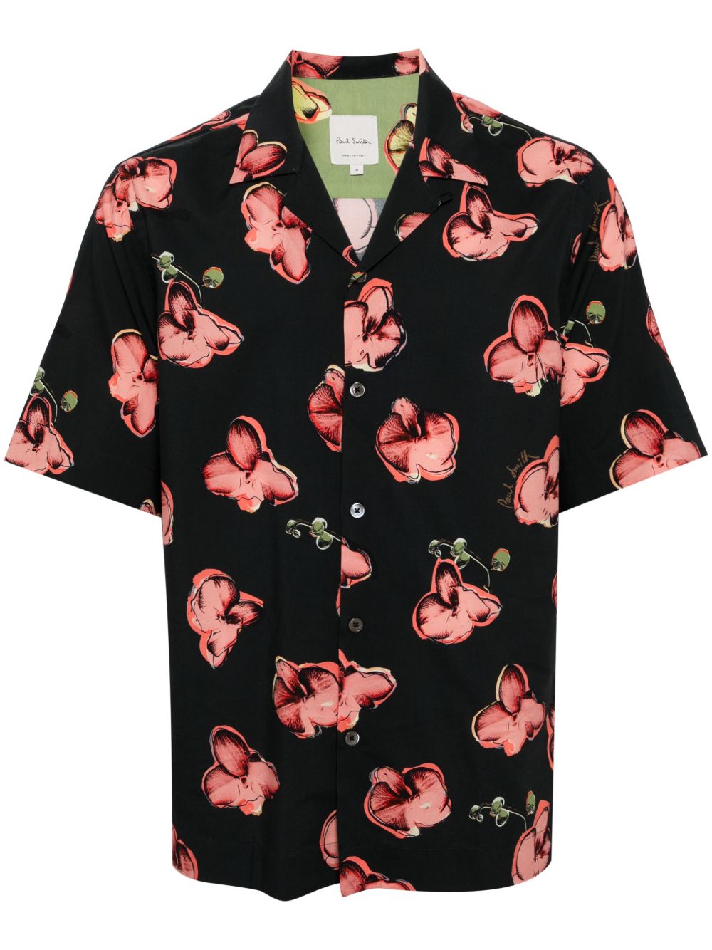 Paul Smith Orchid 印花短袖衬衫 - 黑色