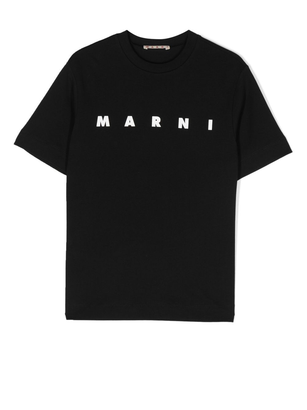 Marni Kids logo印花圆领T恤 - 黑色