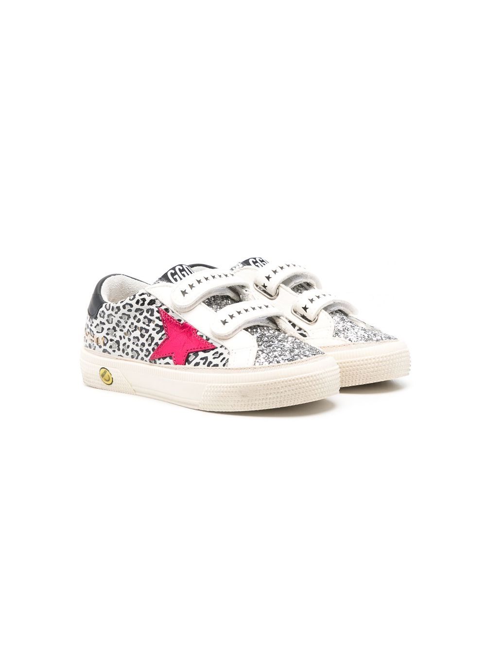 Golden Goose Kids May 亮片金葱细节运动鞋 - 白色