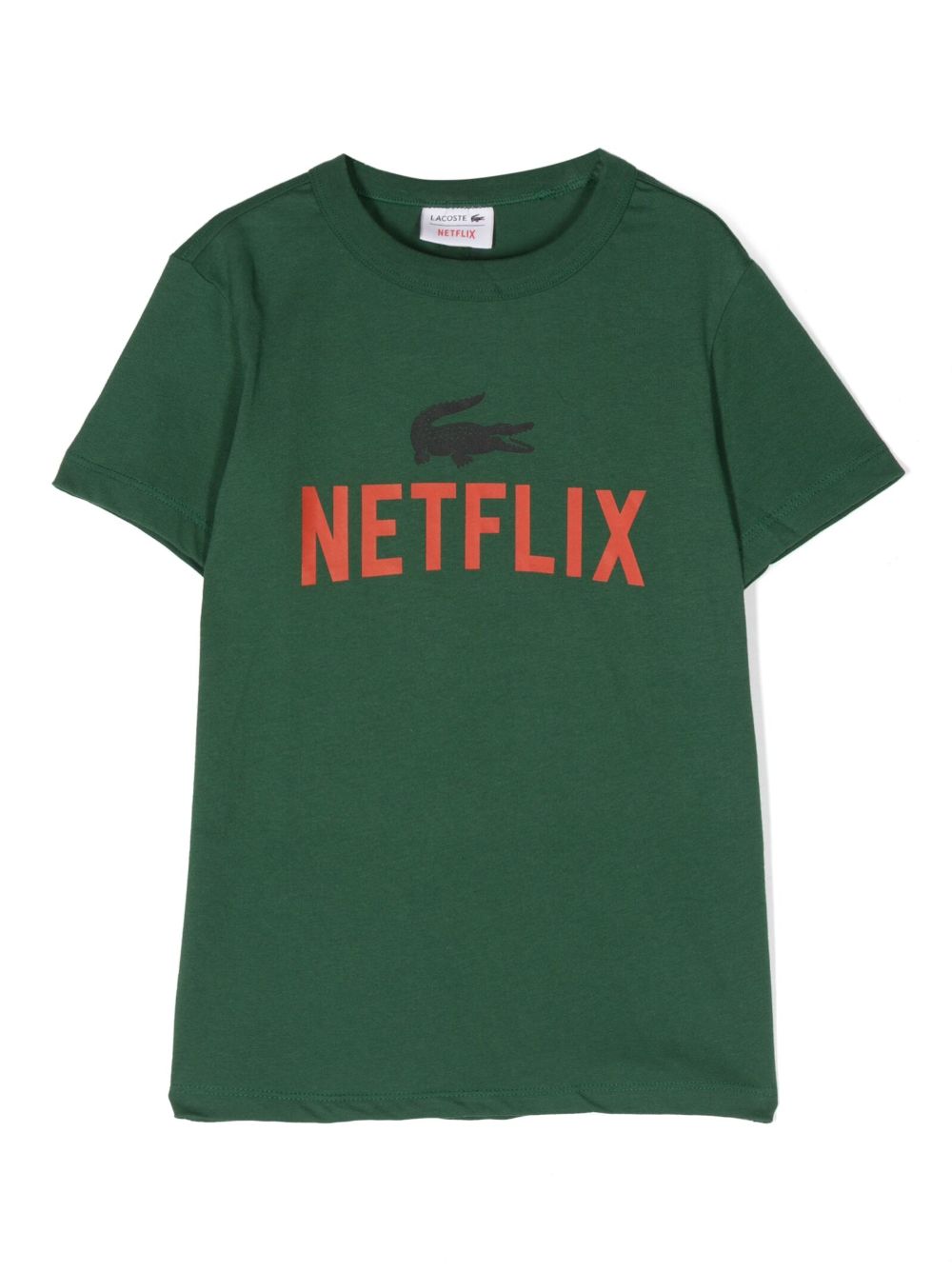 Lacoste Kids logo印花棉T恤 - 绿色