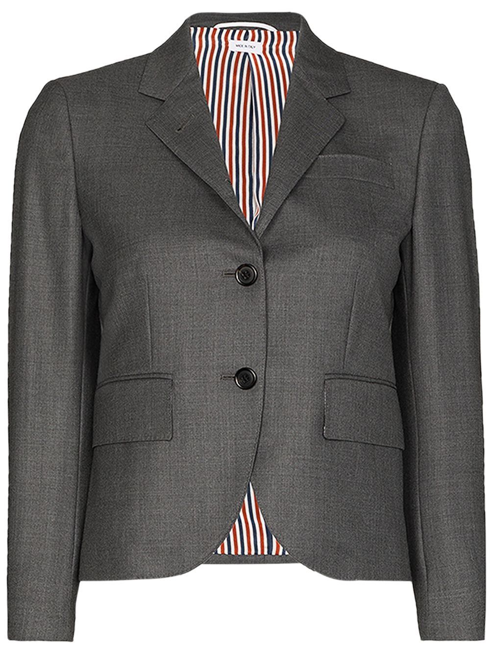 Thom Browne 经典Super 120's斜纹单排扣西装外套 - 灰色