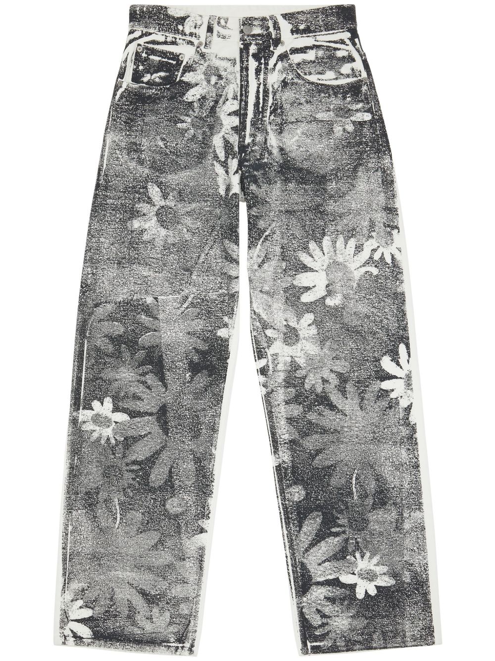 MM6 Maison Margiela 图案印花锥形长裤 - 黑色