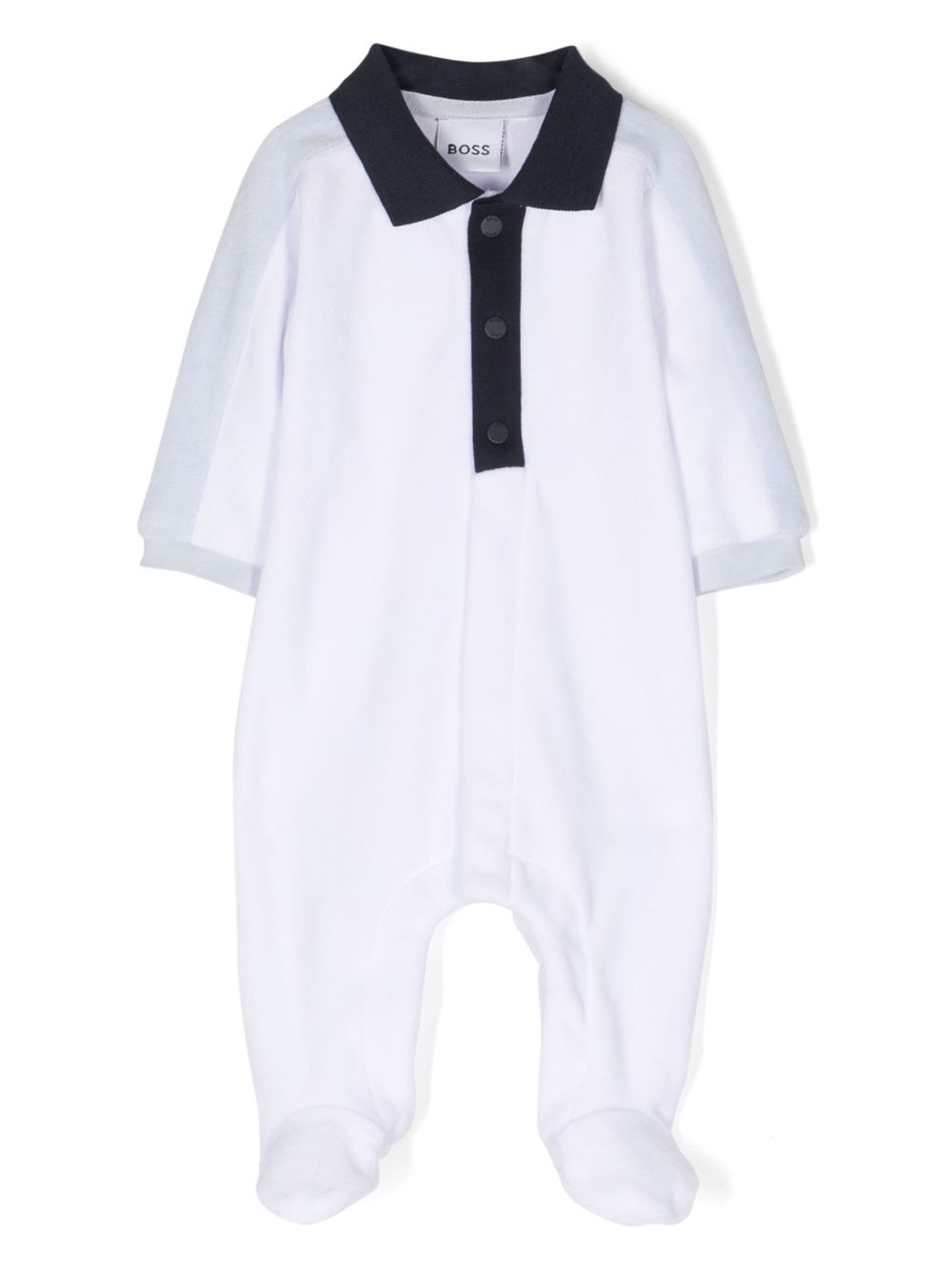 BOSS Kidswear logo印花长袖睡衣套装 - 白色