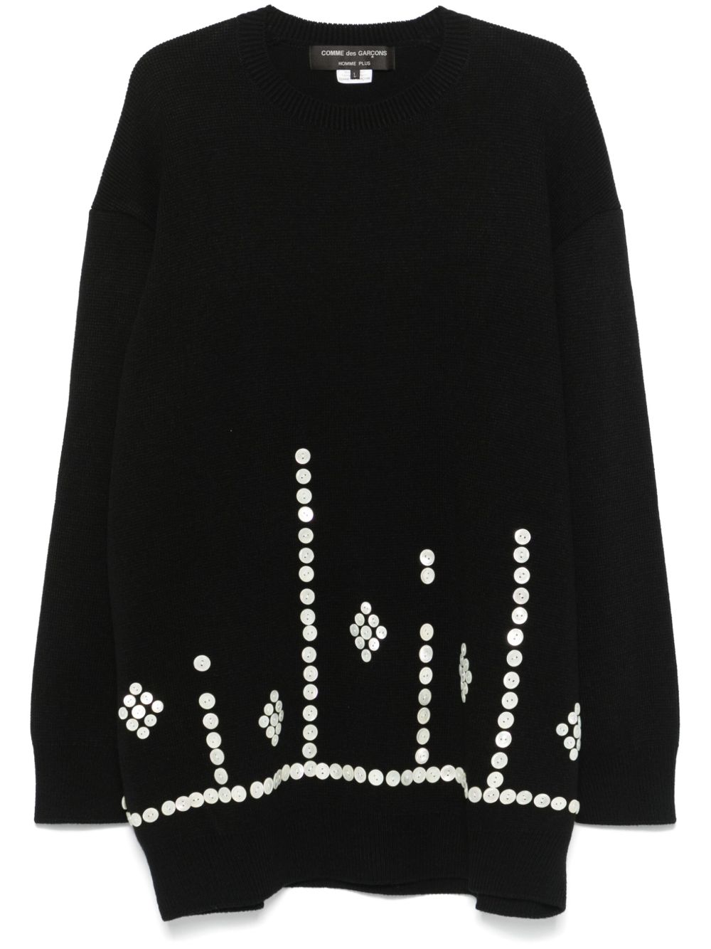 Comme des Garçons Homme Plus 纽扣细节毛衣 - 黑色