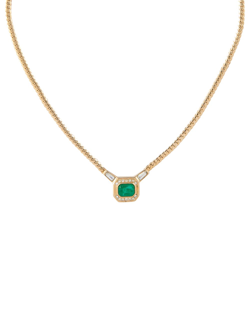 Christian Dior Pre-Owned 宝石缀饰项链（1980年代典藏款） - 金色