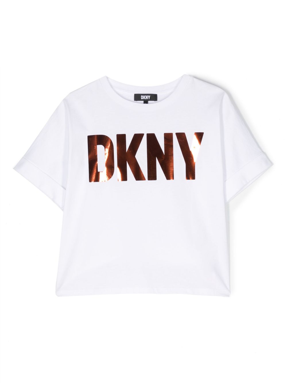 Dkny Kids logo印花棉T恤 - 白色