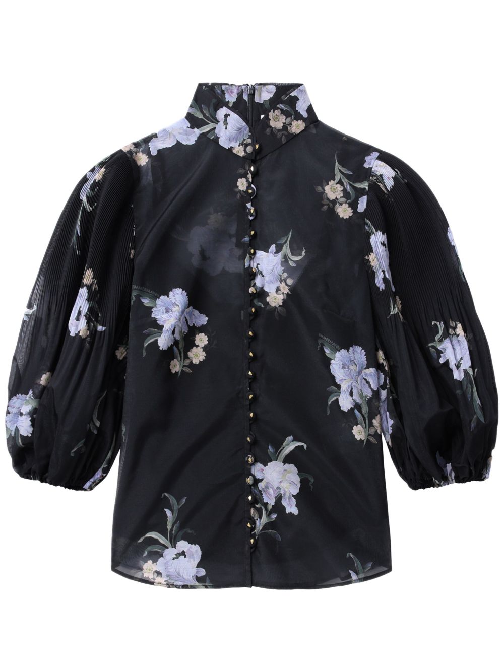 ZIMMERMANN 褶饰纽扣罩衫 - 黑色