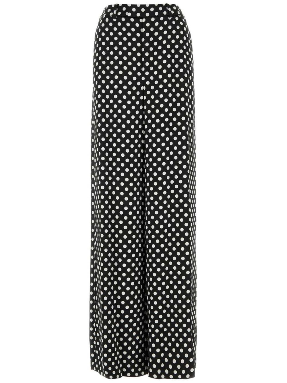 Saint Laurent 波点真丝西裤 - 黑色