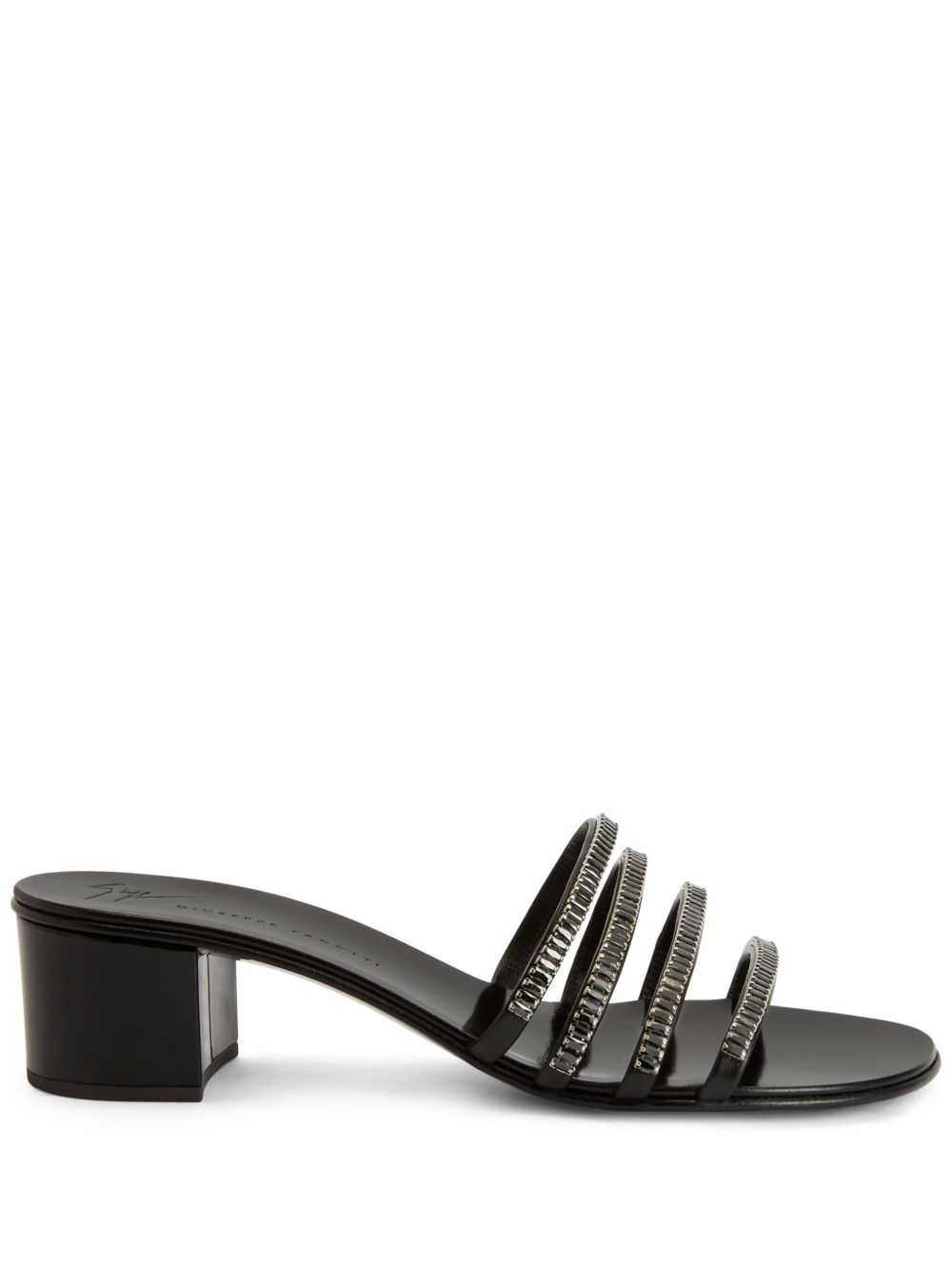 Giuseppe Zanotti Iride Crystal 低跟凉鞋 - 黑色