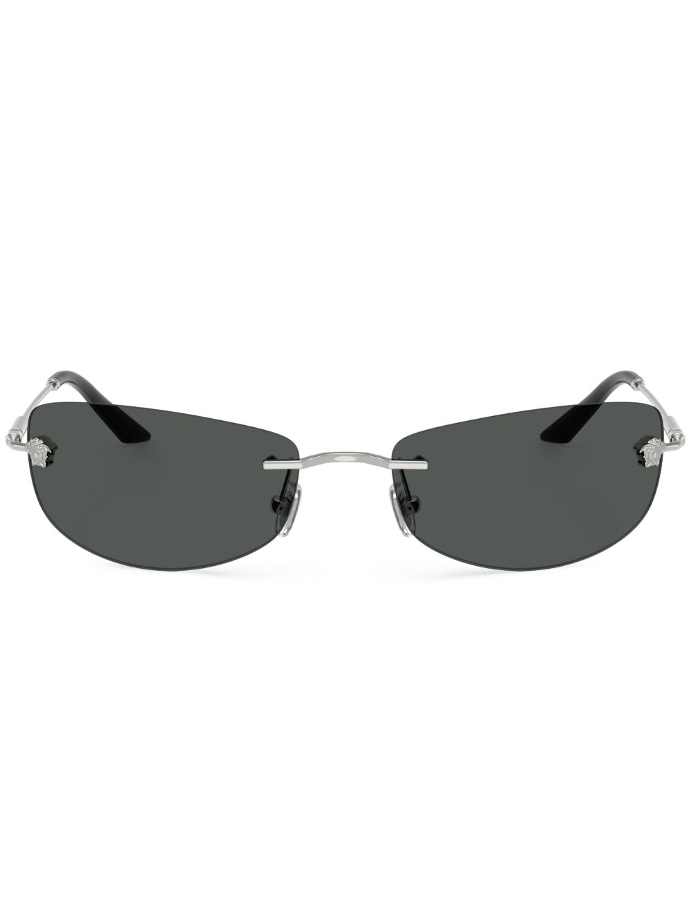 Versace Eyewear 长方形框太阳眼镜 - 银色