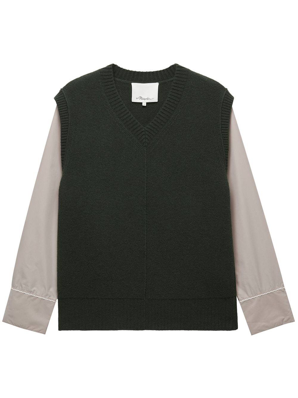 3.1 Phillip Lim 拼接设计毛衣 - 绿色