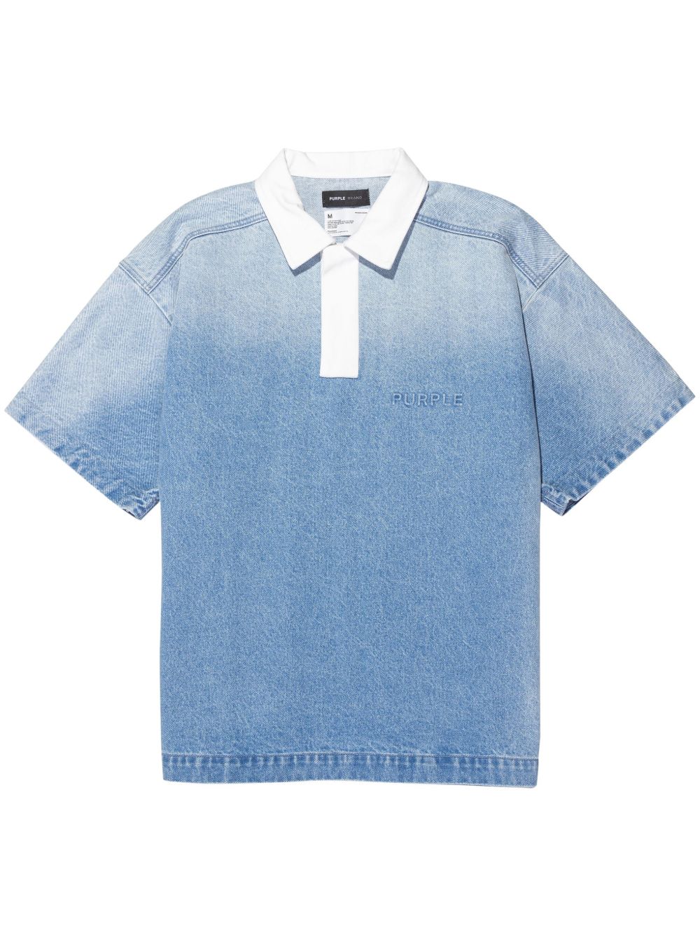 Purple Brand logo压纹polo领上衣 - 蓝色