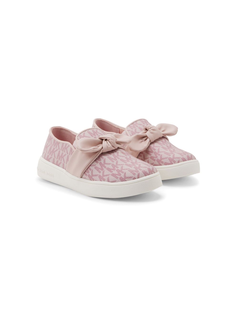 Michael Kors Kids 蝴蝶结细节经典logo印花运动鞋 - 粉色