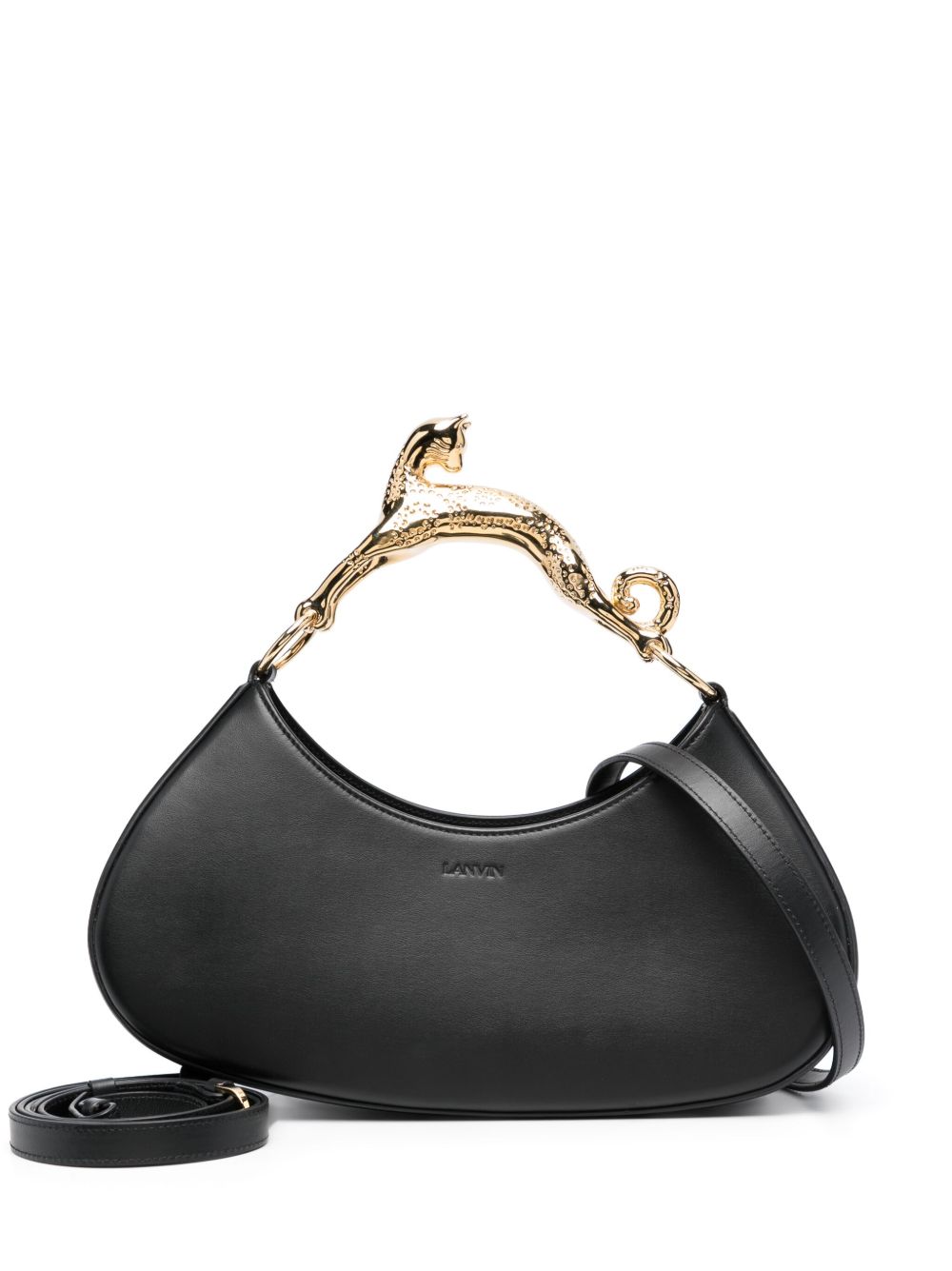 Lanvin Cat 皮质大号托特包 - 黑色