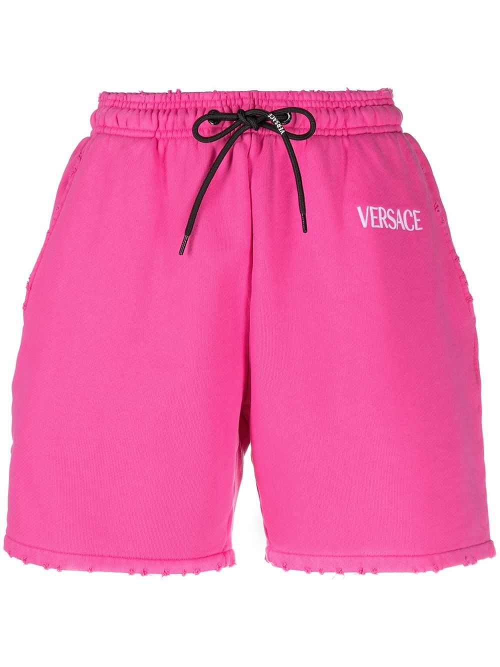 Versace logo抽绳短裤 - 粉色