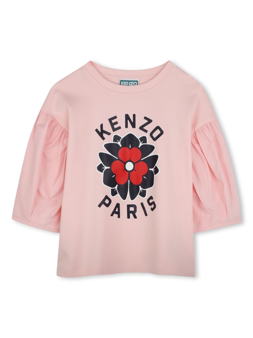Kenzo Kids logo印花T恤 - 粉色