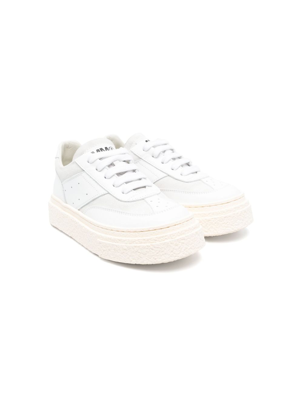 MM6 Maison Margiela Kids 低帮皮质运动鞋 - 白色