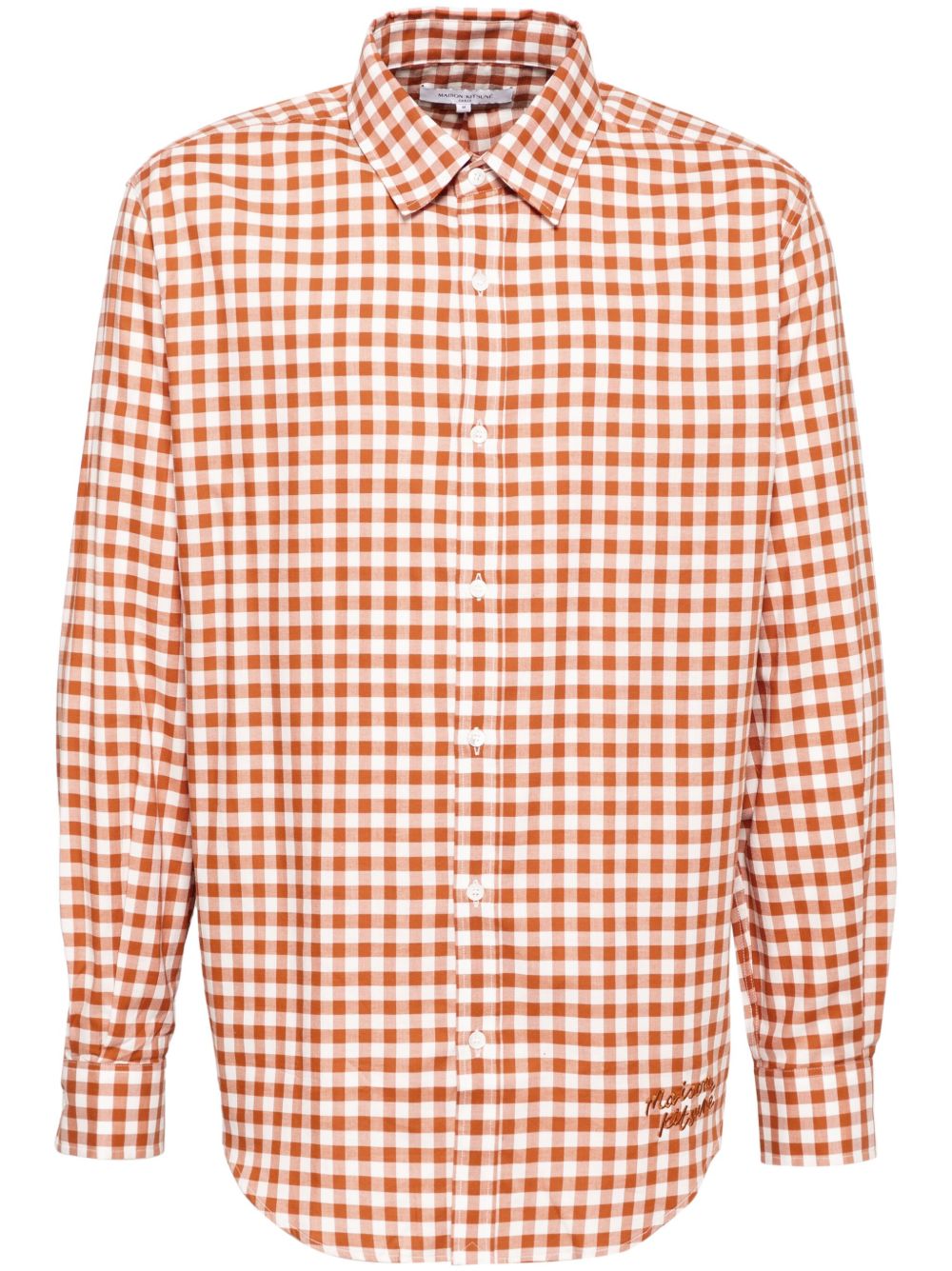 Maison Kitsuné 方格衬衫 - 橘色