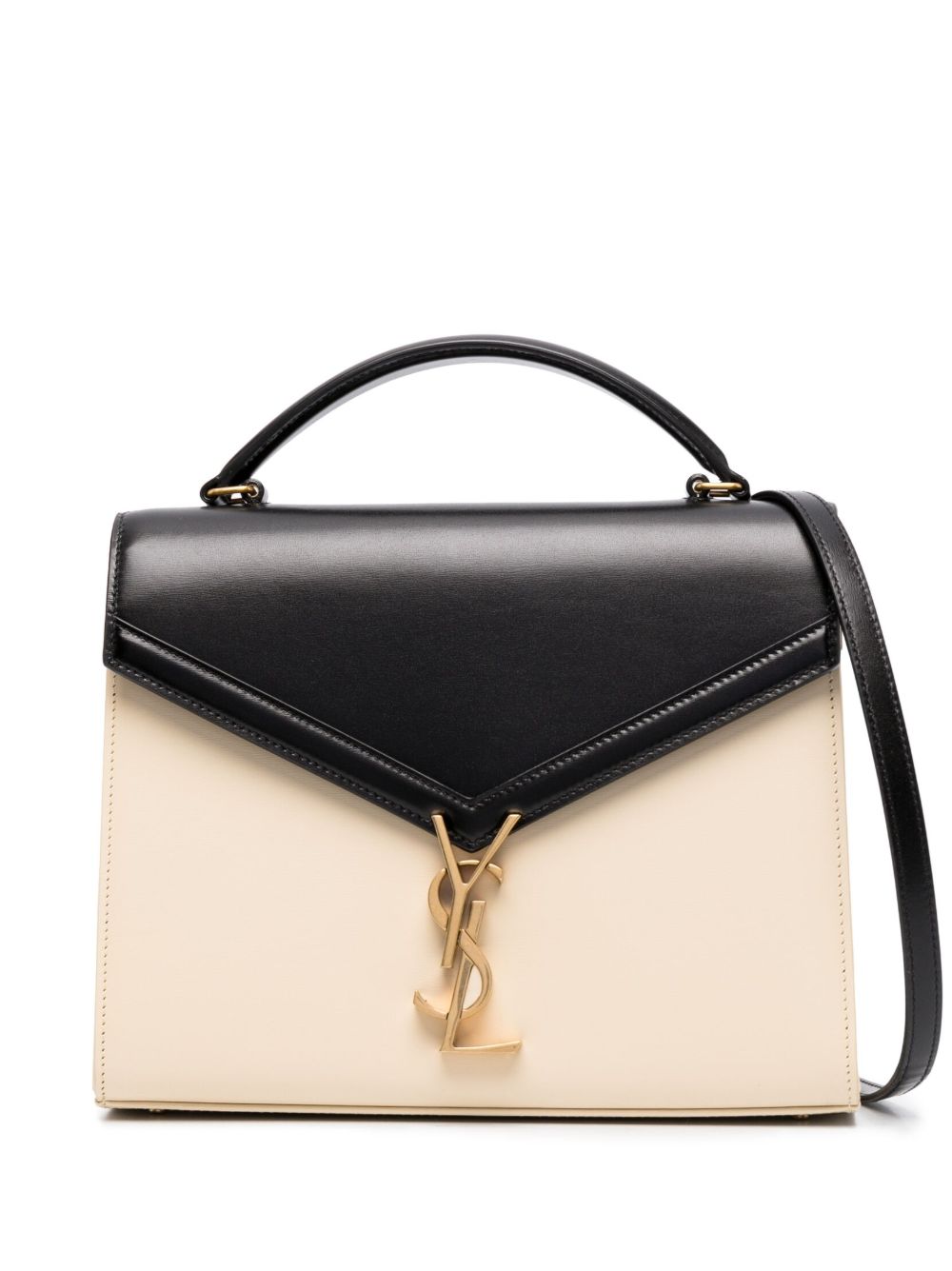 Saint Laurent Cassandra 双色手提包 - 黑色