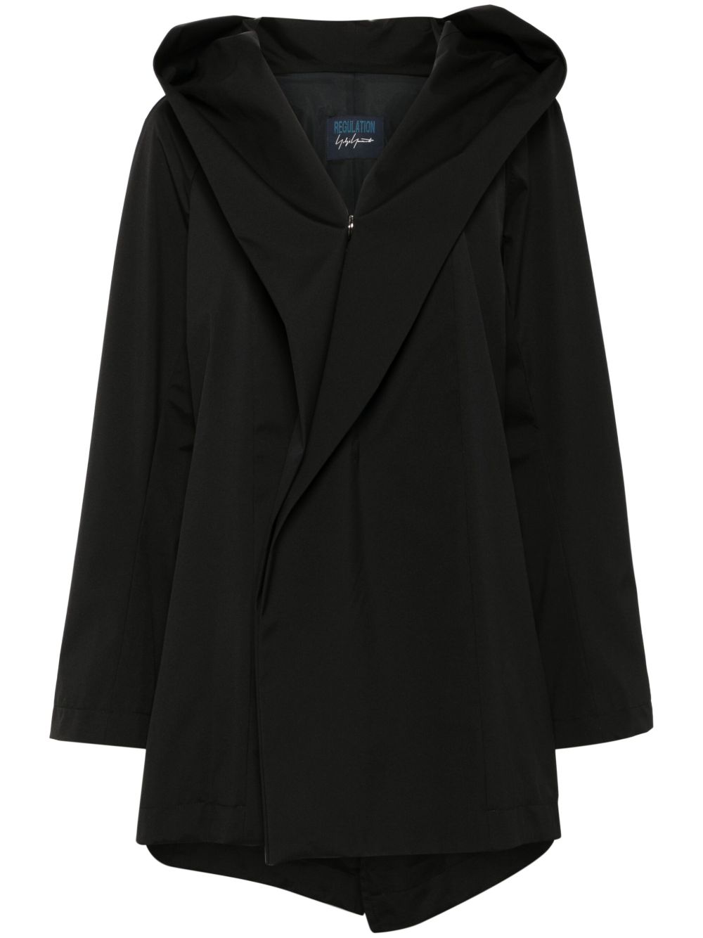Yohji Yamamoto 青果领连帽夹克 - 黑色
