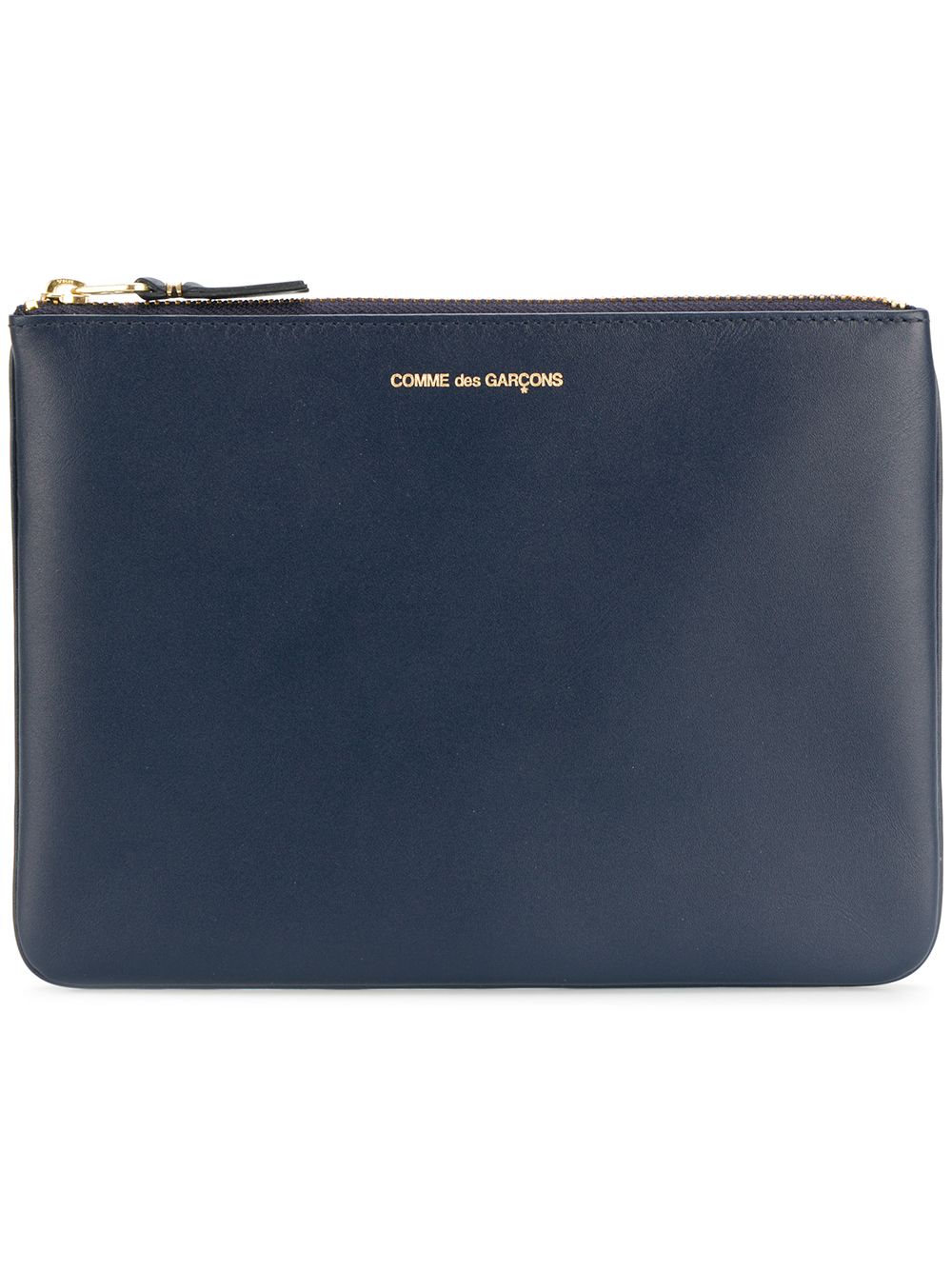 Comme Des Garçons Wallet logo标记皮质钱包 - 蓝色