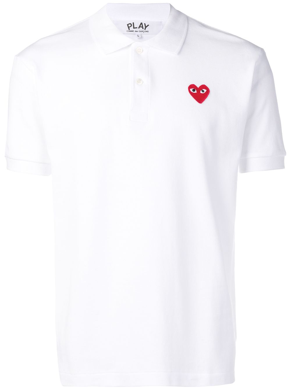 Comme Des Garçons Play 心形贴花polo衫 - 白色
