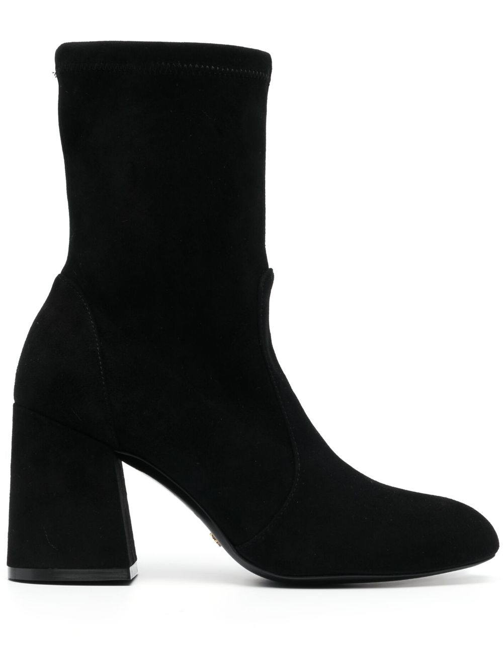 Stuart Weitzman 绒面皮高跟中筒靴 - 黑色