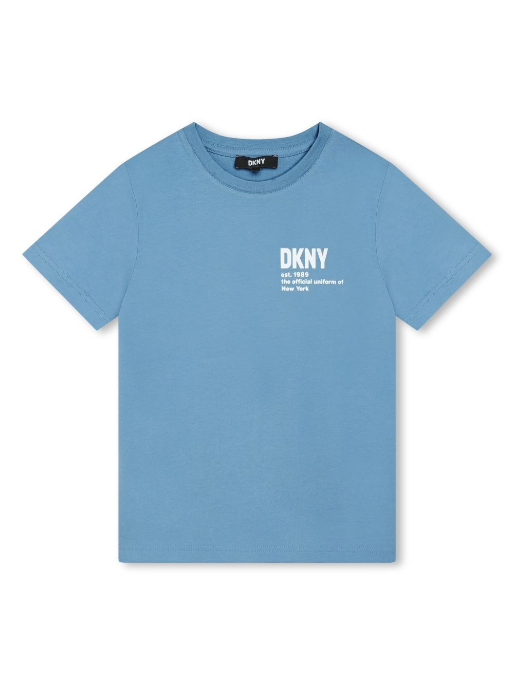 Dkny Kids logo印花棉T恤 - 蓝色