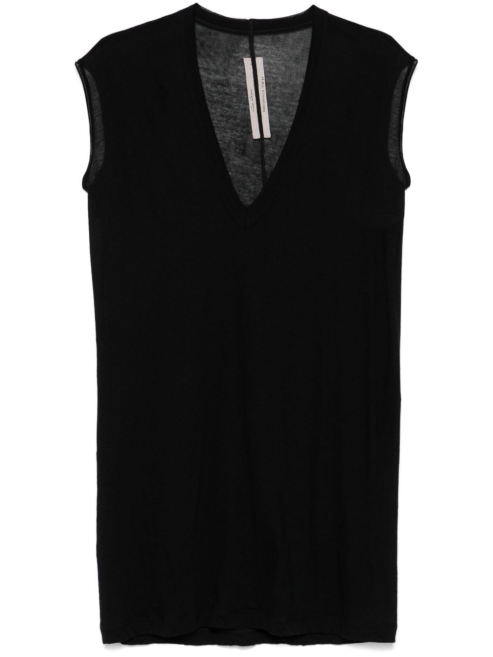 Rick Owens V领坦克背心 - 黑色