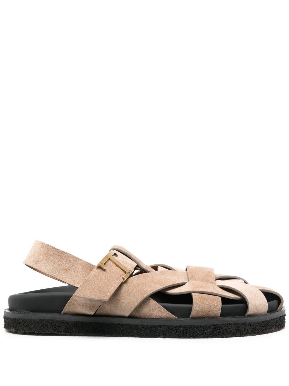 Tod's 绒面皮镂空凉鞋 - 褐色