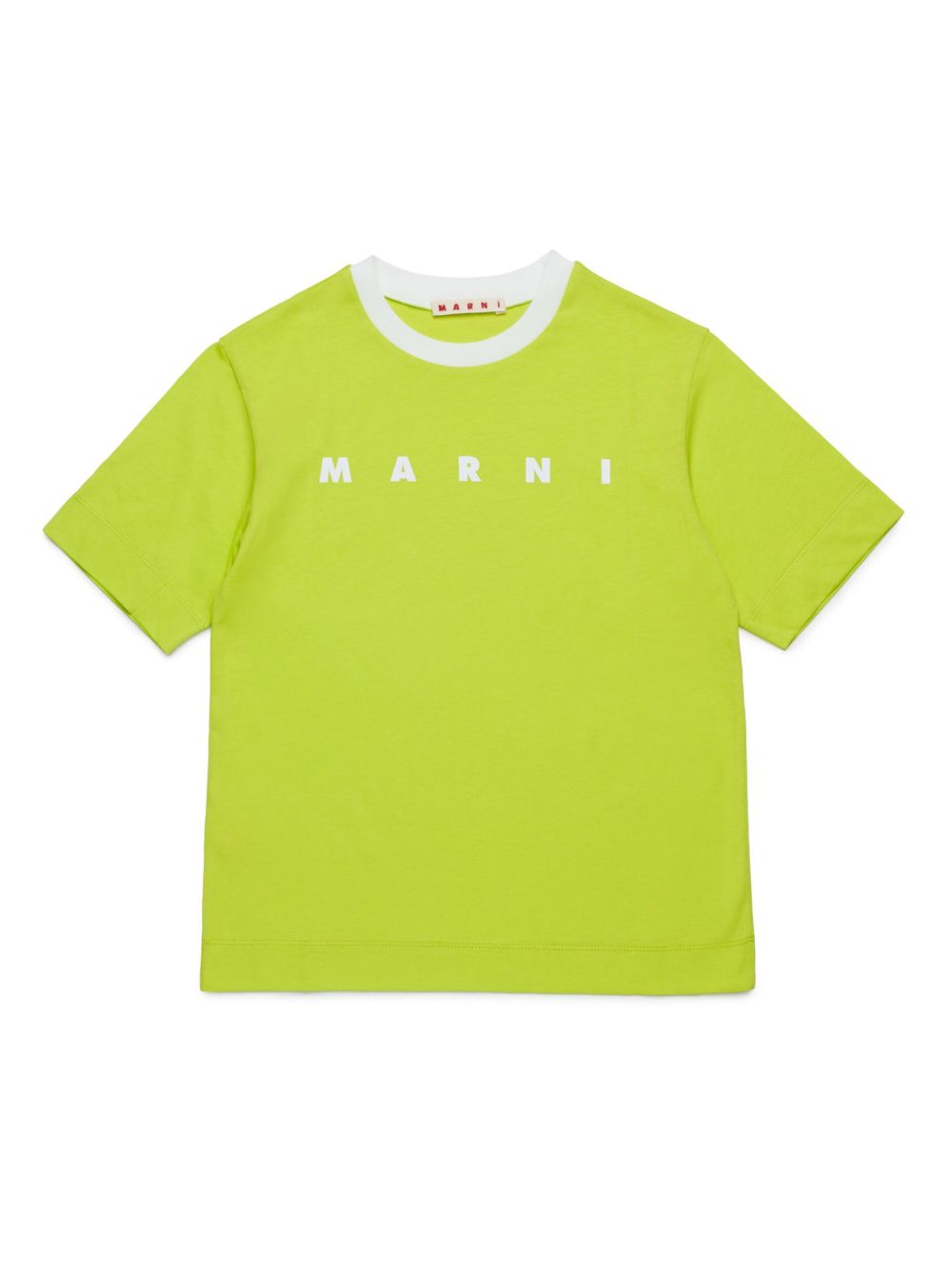 Marni Kids logo印花棉T恤 - 绿色