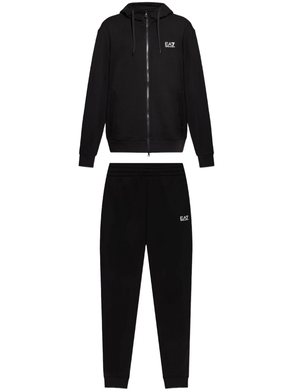 Ea7 Emporio Armani cotton track pants - 黑色