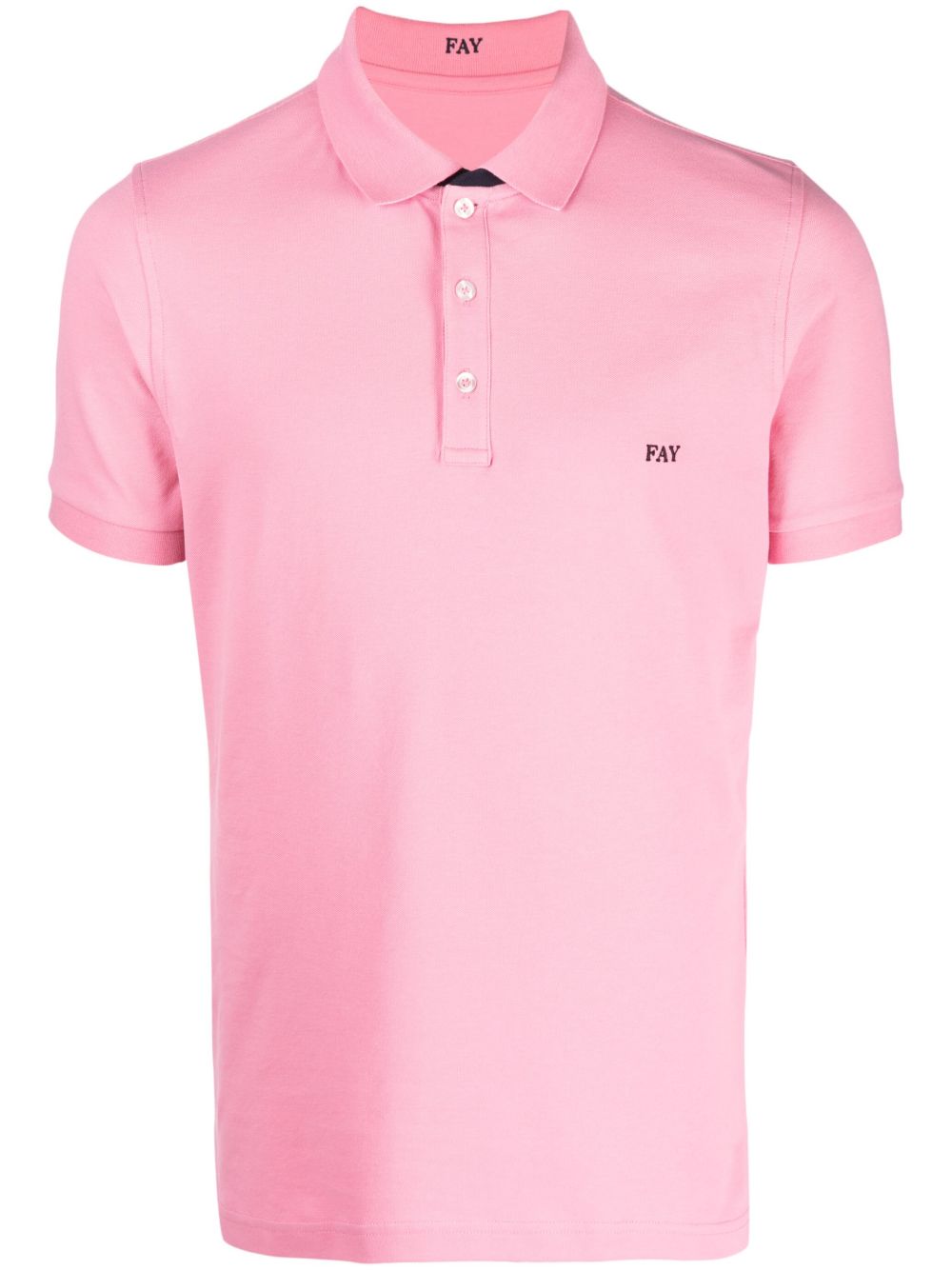 Fay logo刺绣polo衫 - 粉色