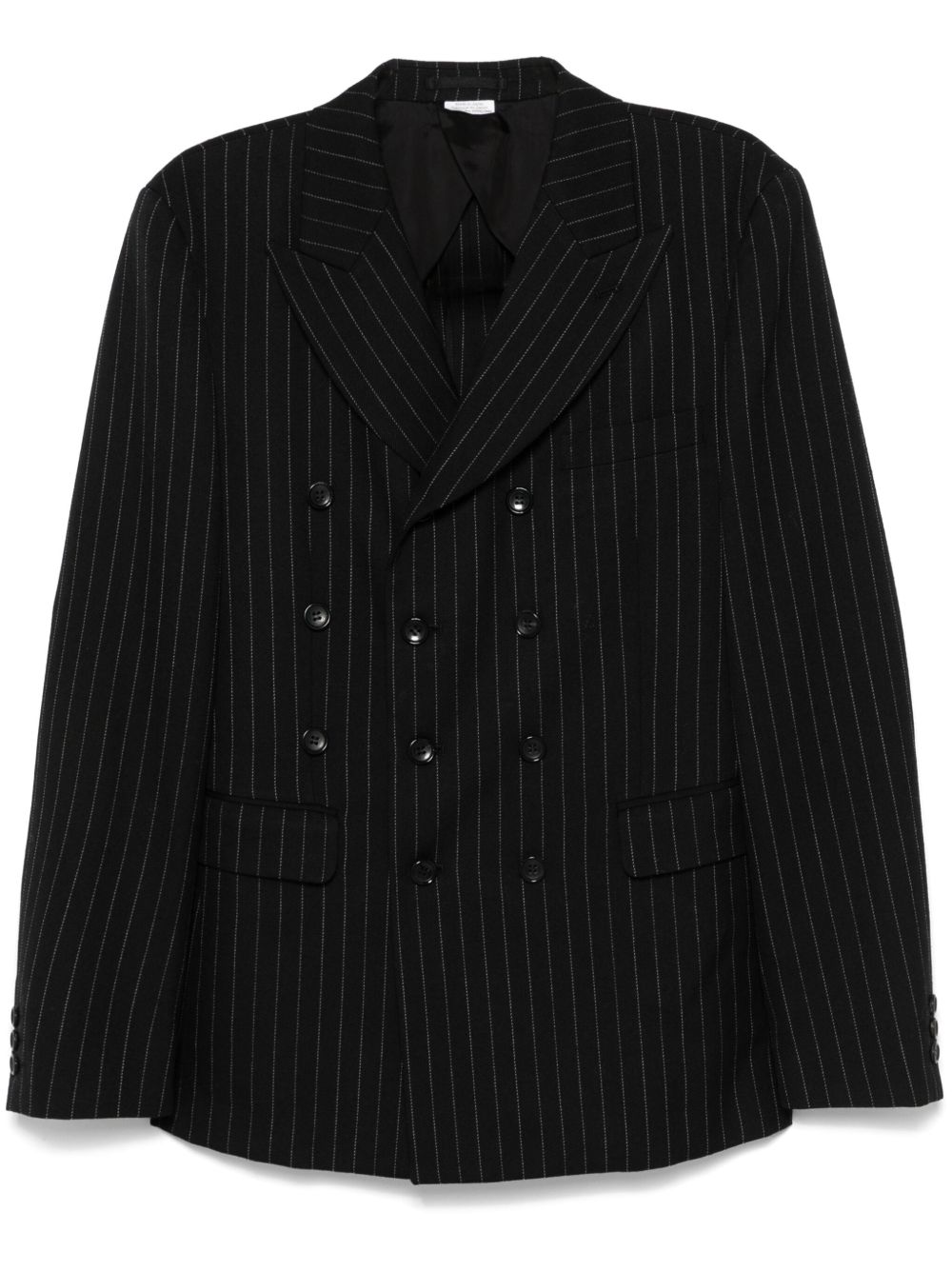 Comme des Garçons Homme Plus 细条纹西装夹克 - 黑色
