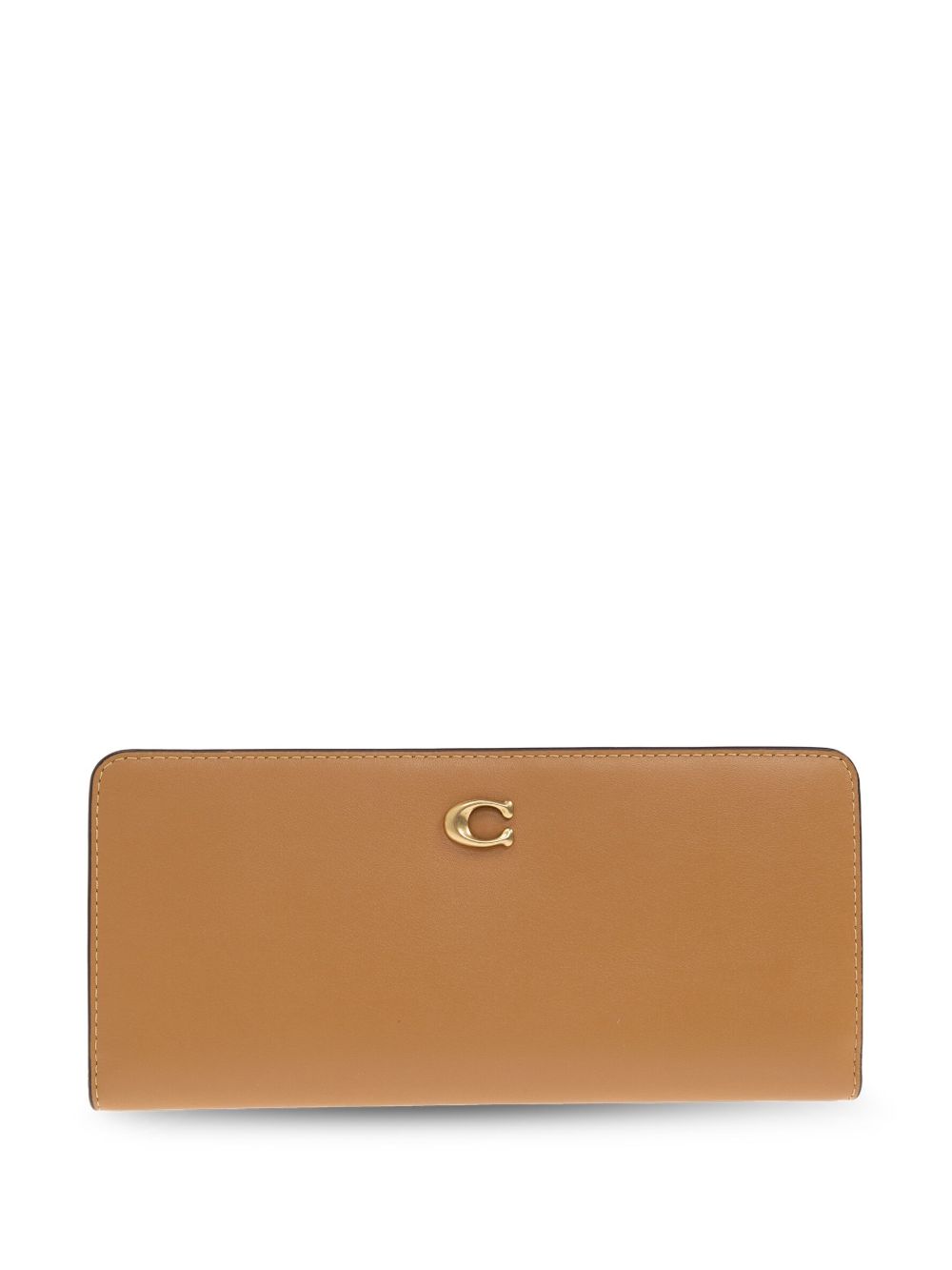 Coach logo标牌钱包 - 褐色