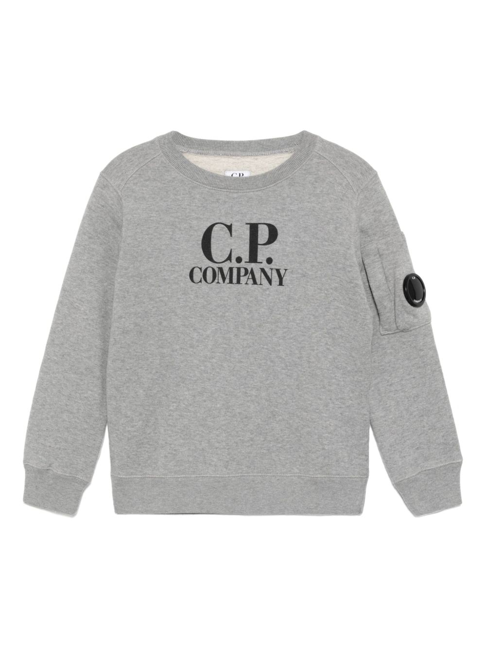 C.P. Company Kids Diagonal 抓绒logo卫衣 - 灰色
