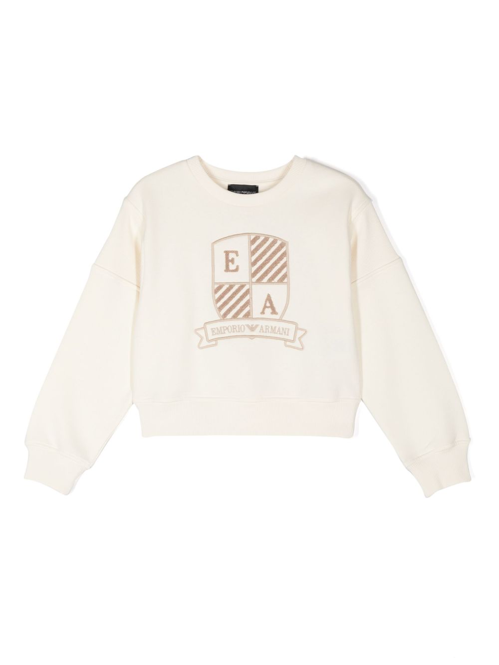 Emporio Armani Kids logo刺绣卫衣 - 中性色