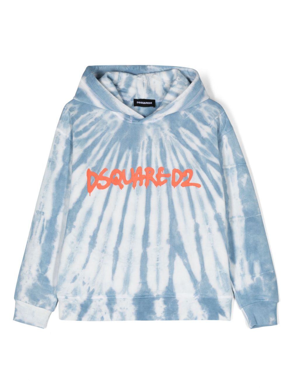 DSQUARED2 KIDS logo印花棉连帽衫 - 蓝色