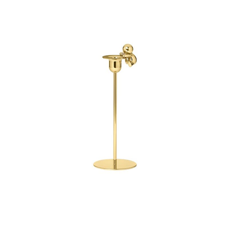 Ghidini 1961 Omini - The Climber Tall Candlestick Polished Brass