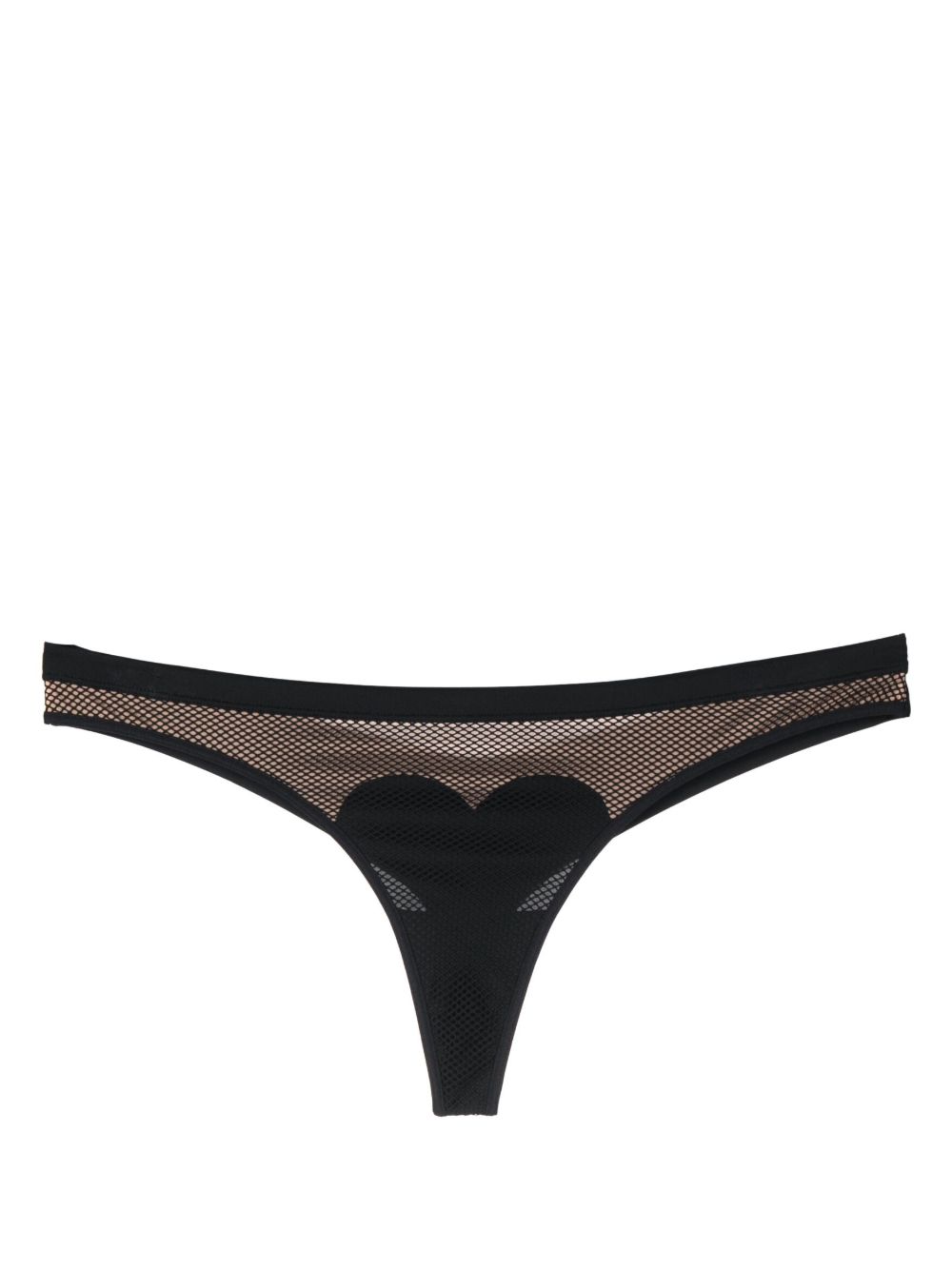 Marlies Dekkers Heartbreaker 网纱拼接丁字裤 - 黑色