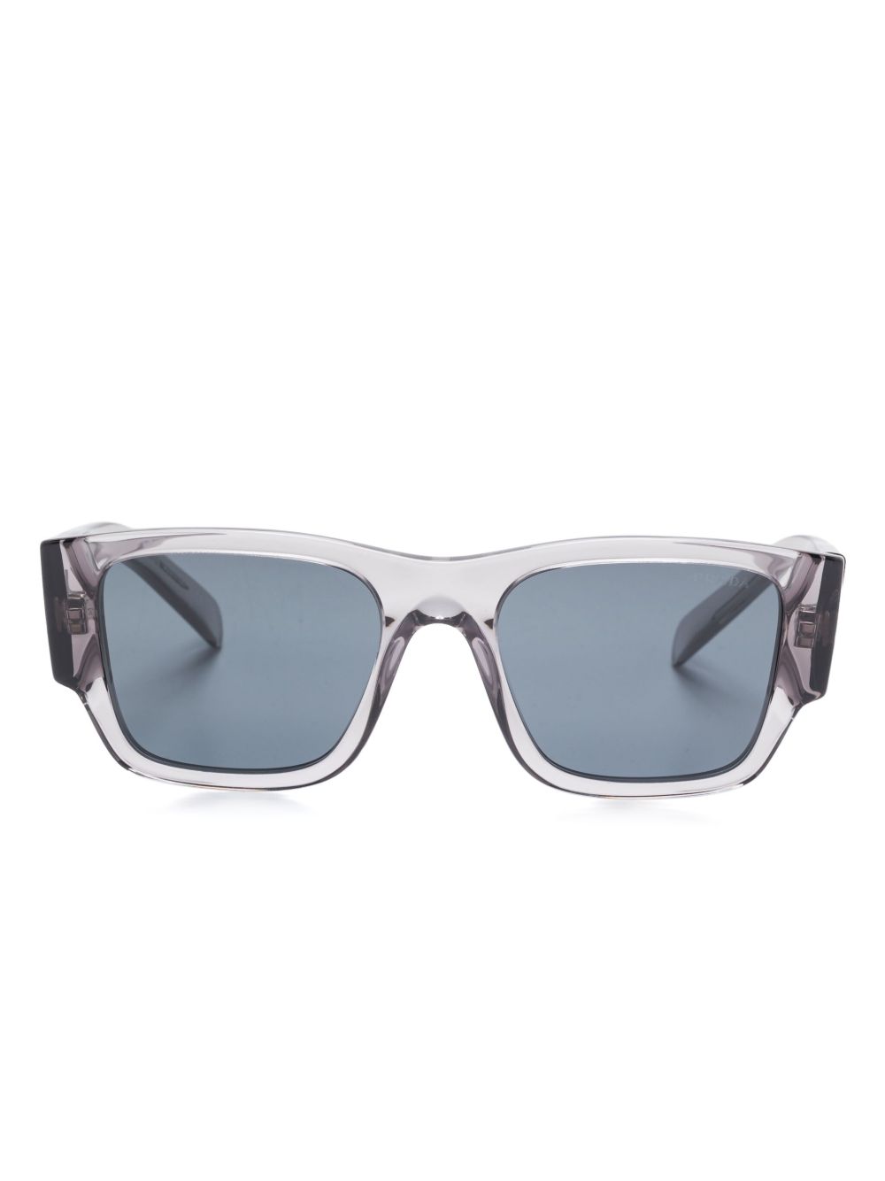 Prada Eyewear 三角形珐琅logo太阳眼镜 - 黑色