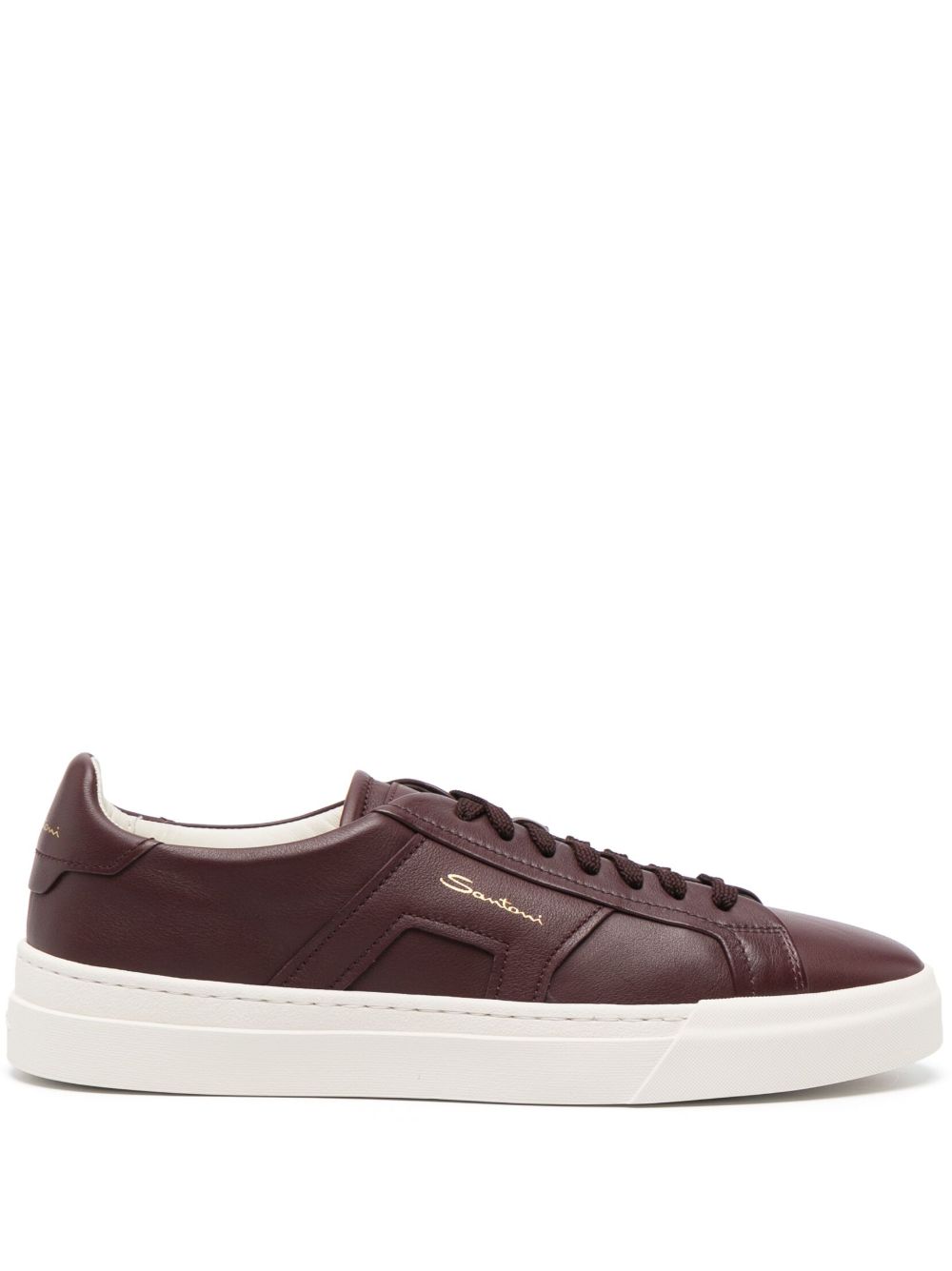 Santoni logo印花低帮运动鞋 - 红色