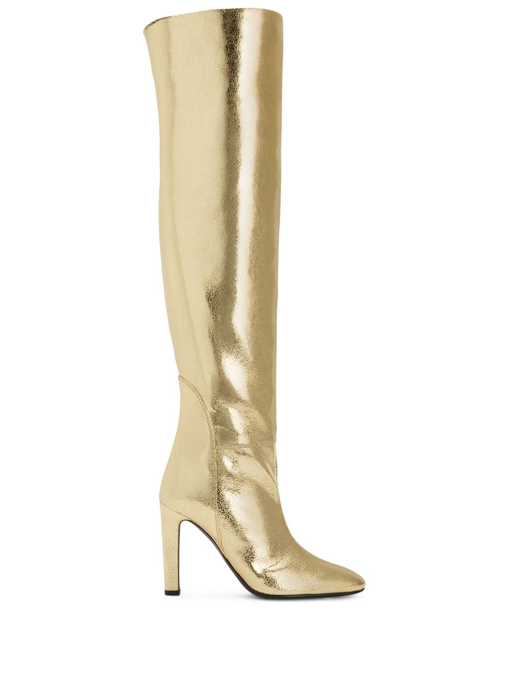 Giuseppe Zanotti Hattie 高跟金属感及膝靴 - 金色