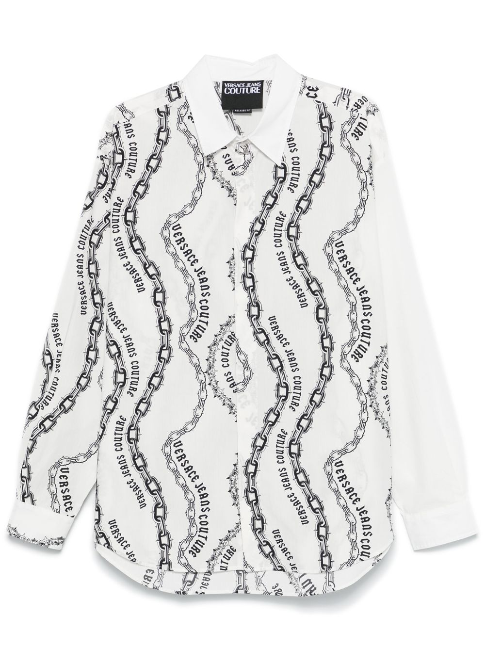 Versace Jeans Couture 锁链印花衬衫 - 白色
