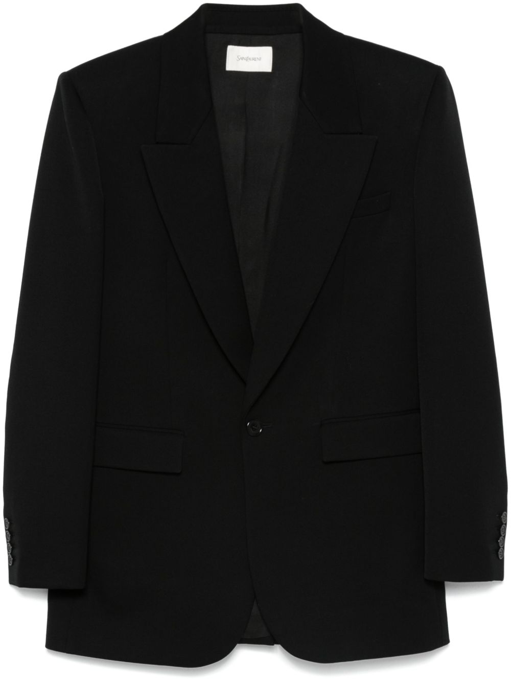 Saint Laurent Grain De Poudre 羊毛西装夹克 - 黑色