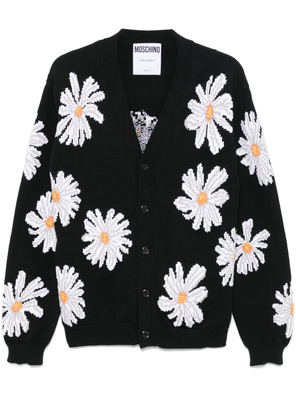 Moschino 雏菊提花开衫 - 黑色