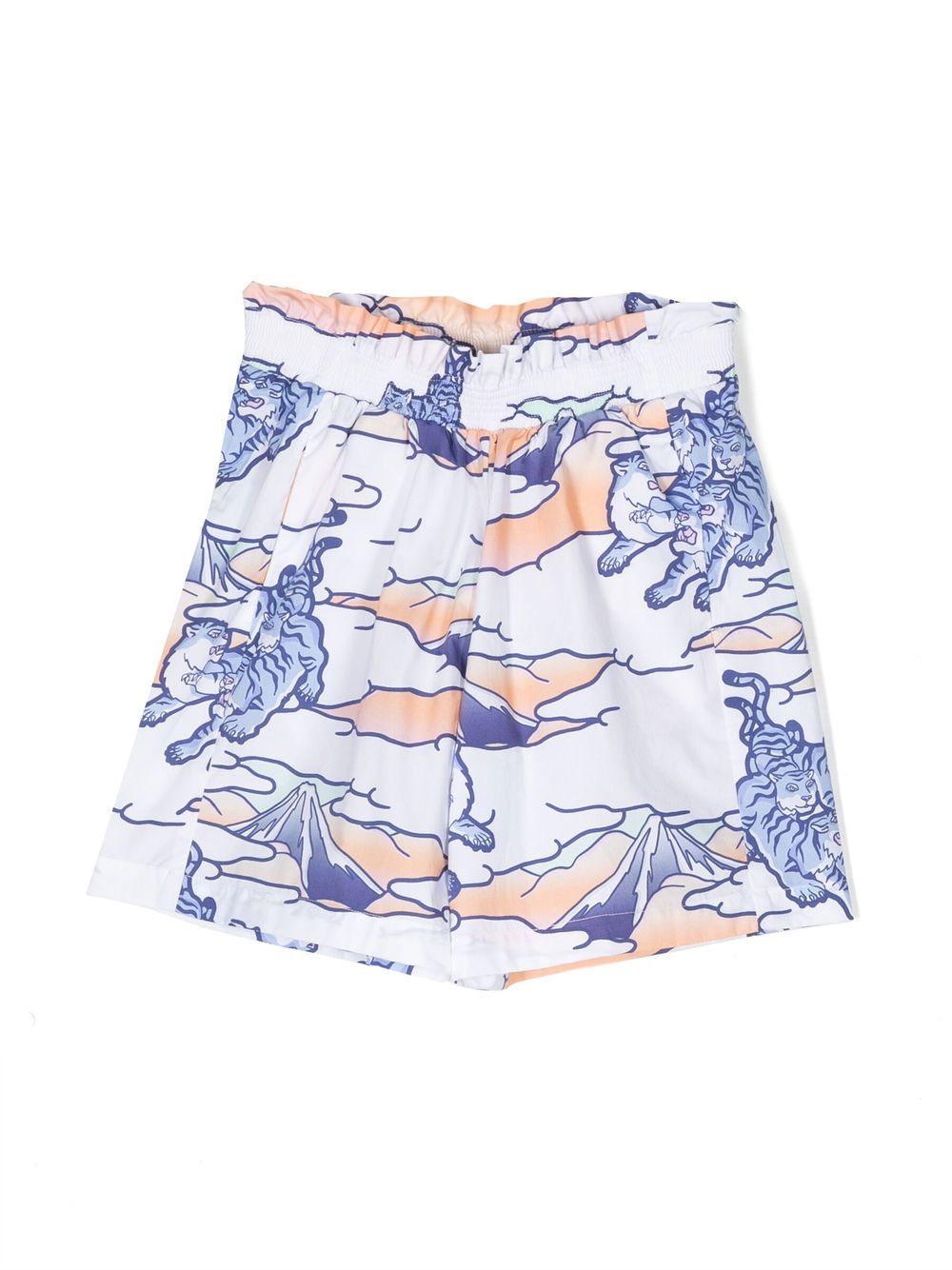 Kenzo Kids 图案印花短裤 - 白色