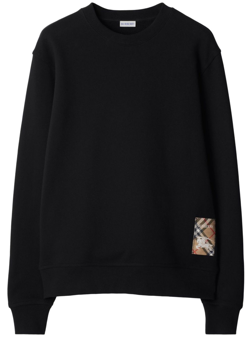 Burberry 格纹贴花棉卫衣 - 黑色