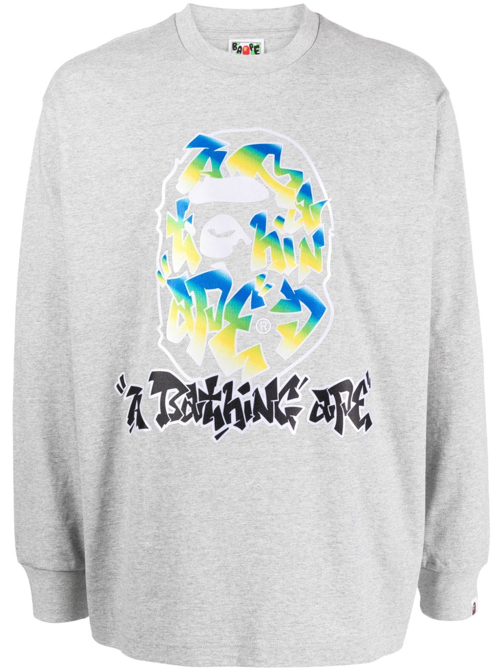 A BATHING APE® Gradient Ape Head 棉T恤 - 灰色