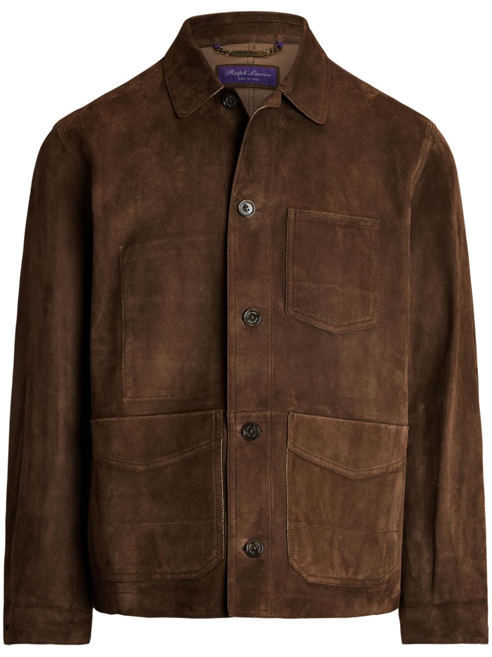 Ralph Lauren Purple Label Burnham 绒面皮衬衫式夹克 - 褐色
